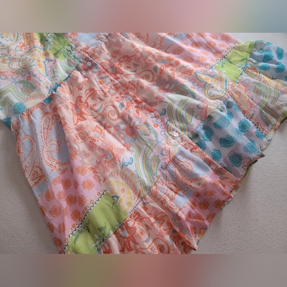 Shein Patchwork Button Down Ruffle Dress - Picture 7 of 10